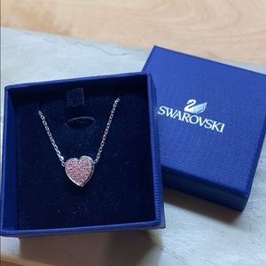 NWT/NWB Swarovski Pink Pave Heart Pendant